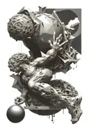 SYSYPHUS WITH A STONE OR MARBEL ANTIQUE ULTRA tattoo design idea
