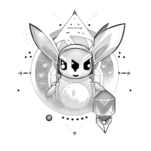eevee spaceman tattoo design idea