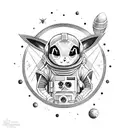 eevee spaceman tattoo design idea