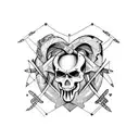 3 cross with scorpio and broken heart for female tattoo design idea