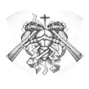 3 cross with scorpio and broken heart for female tattoo design idea
