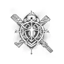 3 cross with scorpio and broken heart for female tattoo design idea