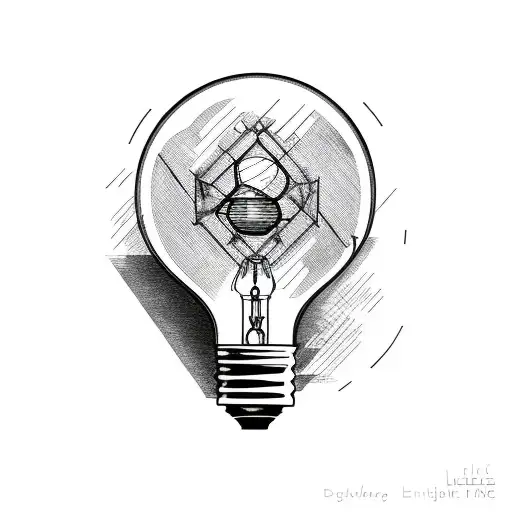 broken light bulb outside a box tattoo design idea