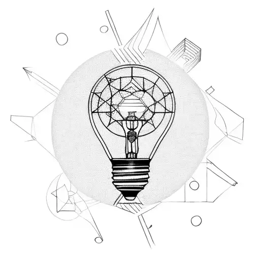 broken light bulb outside a box tattoo design idea