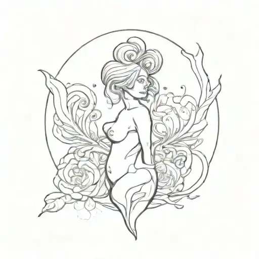 image of the female uterus and the sign of Venus tattoo design idea