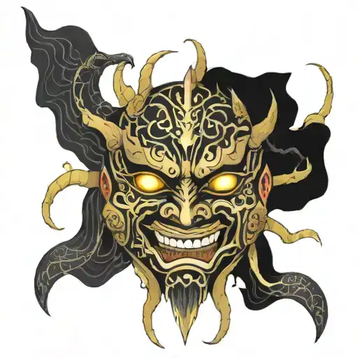 date: 10/30/54, darkness comes light, itchigo hollow mask, good vs evil tattoo design idea