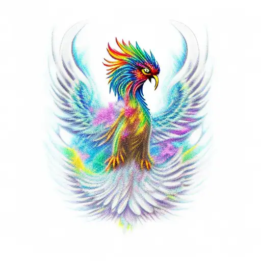 phoenix rising from the ashes tattoo design idea