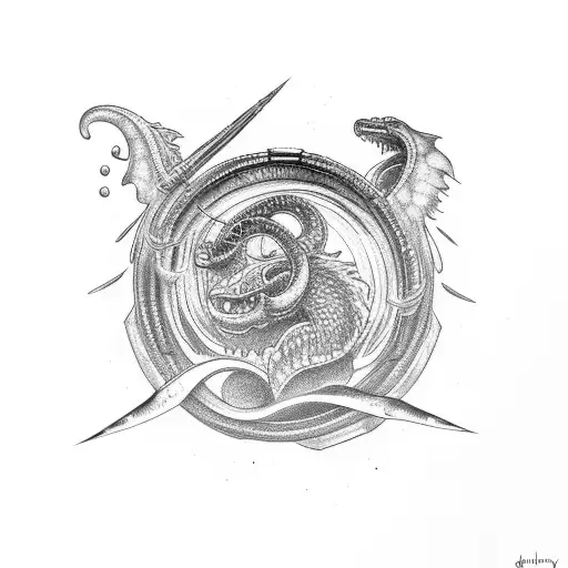 alchemy ouroboros tattoo design idea