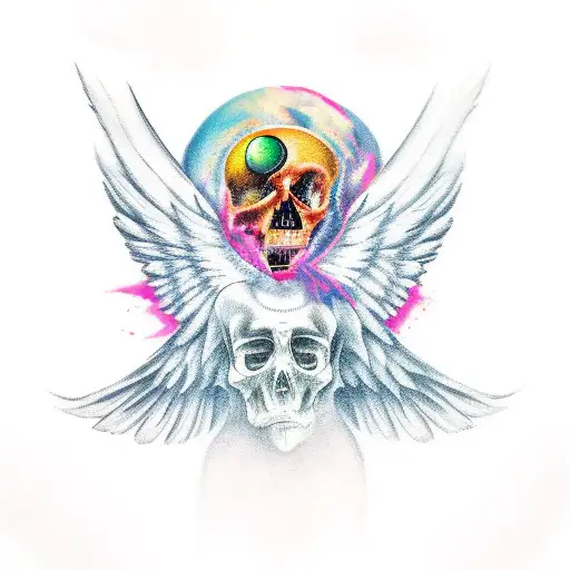 fallen angel tattoo design idea