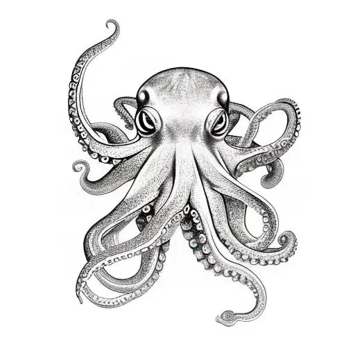 acid trip octopus colorful tattoo design idea