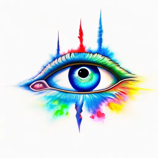 Eye of Horus water color tattoo design idea