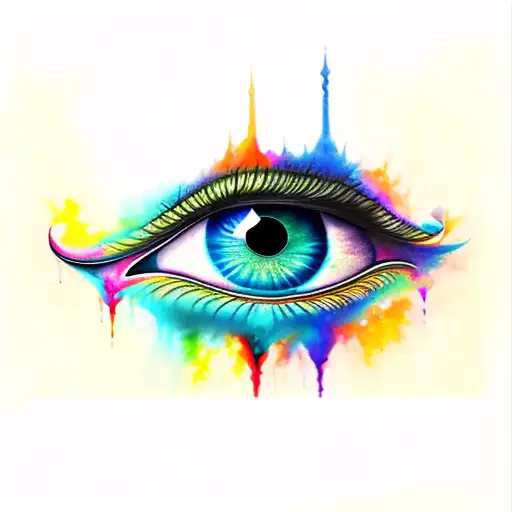 Eye of Horus water color tattoo design idea