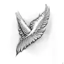 featherless wing tattoo design idea