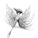 featherless wing tattoo design idea