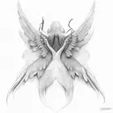 featherless wing tattoo design idea