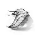 featherless wing tattoo design idea