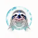 acid trip sloth tattoo design idea