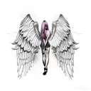 fallen angel falling with broken wings tattoo design idea