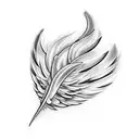 featherless wing tattoo design idea