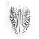 featherless wing tattoo design idea