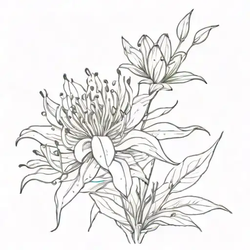 red spider lily tattoo design idea