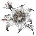red spider lily tattoo design idea