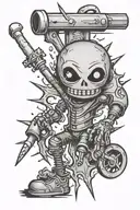 Screw Stick figure man tattoo design idea