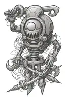 Screw Stick figure man tattoo design idea