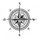 Compass with mountains tattoo design idea