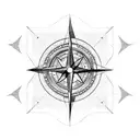 Compass with mountains tattoo design idea