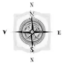 Compass with mountains tattoo design idea