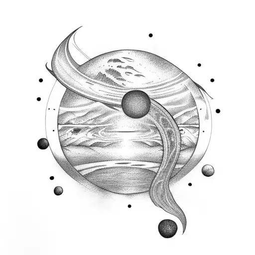 planets tattoo design idea