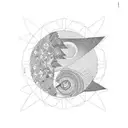 east moon tattoo design idea