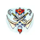 knife with dagger and one with snake tattoo design idea