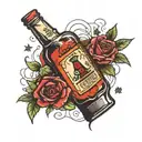 a broken bottle tattoo design idea