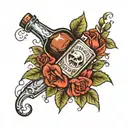a broken bottle tattoo design idea