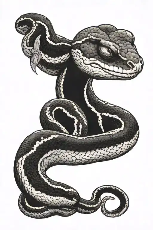 Ball python with Iris flower tattoo design idea