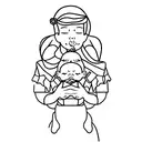 mother with twins baby girl and one boy 12 years who kiss mother  tattoo design idea