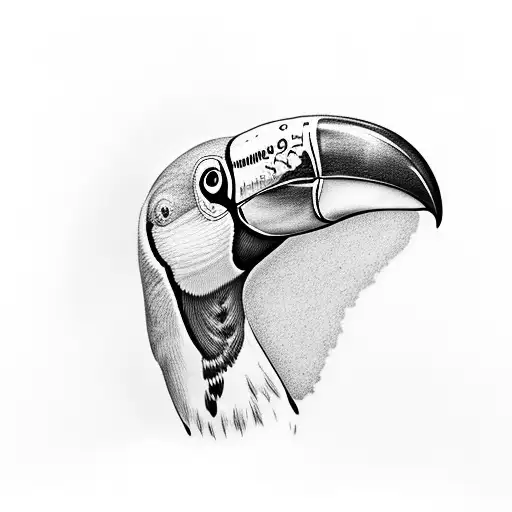 HYPERREALISTIC TOUCAN ALL COLOR tattoo design idea