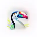 HYPERREALISTIC TOUCAN ALL COLOR tattoo design idea
