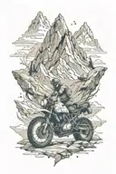 adventure travel wild-camping mountains adventure motorcycle rock-climbing  tattoo design idea