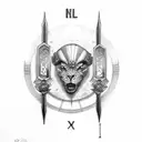 NEL and 1997 in roman numerals tattoo design idea