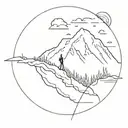 sick looking coaster diving into mountain  tattoo design idea