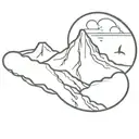sick looking coaster diving into mountain  tattoo design idea