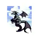 dragon with clouds background for leg tattoo design idea