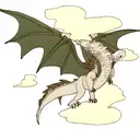 dragon with clouds background for leg tattoo design idea