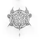 Pentagram on Chest tattoo design idea