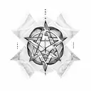 Pentagram on Chest tattoo design idea