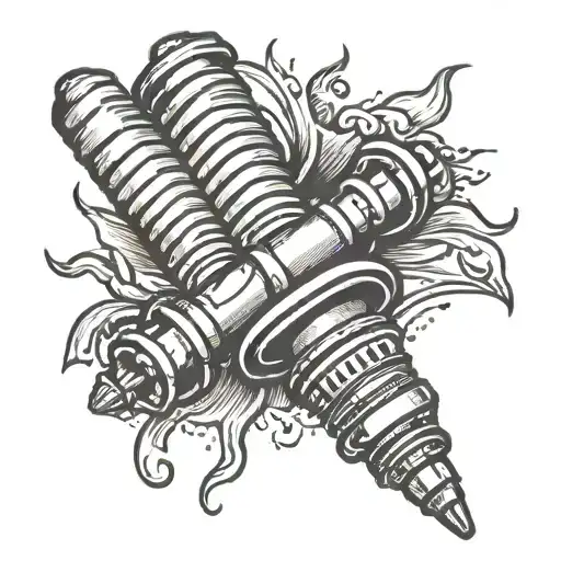 spark plug tattoo design idea