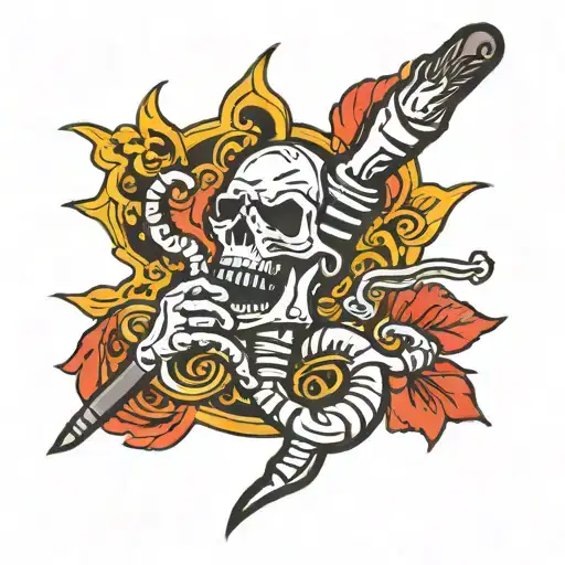 spark plug smoking a joint tattoo design idea